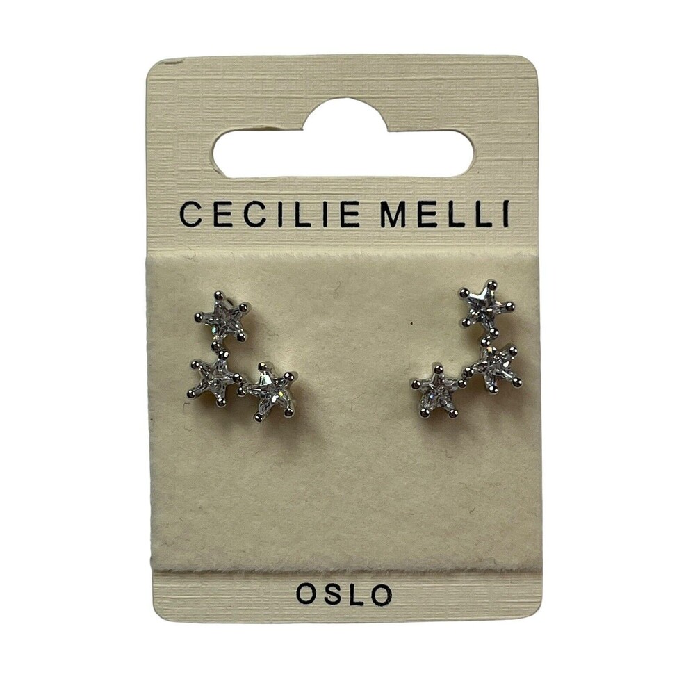 Disney Parks Cecilie Melli Stars Earrings Made with Crystals Designed Norway NEW